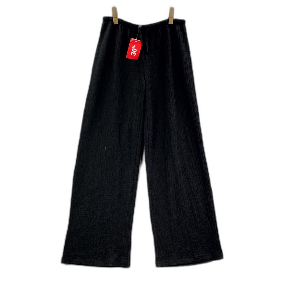 H&M Divided Wide Leg‎ Pants Womens Medium Smocked Drawstring Waist Classic Surf